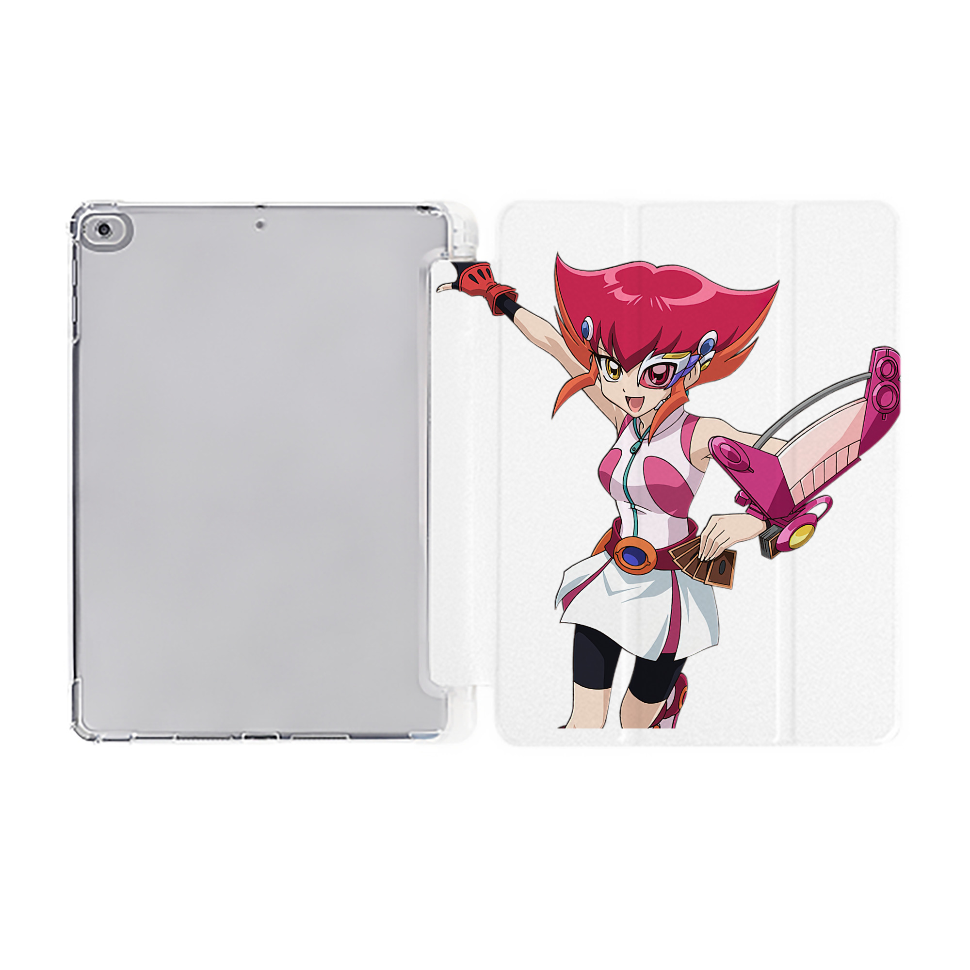 （画像用） 遊☆戯☆王 Yu-Gi-Oh! IPad ケース ペン収納付き 三つ折りスタンド PUレザー×シリコン 対応機種9.5/10.5/10.9インチ